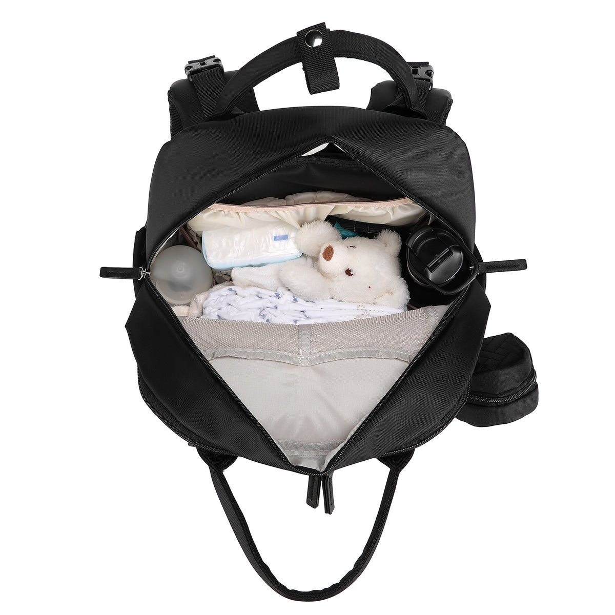 Brisby Premium Luiertas  - Zwart - Kinderrugzak - 1.5L kinderlunchtas Leeuw
