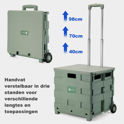 Packaway Boodschappentrolley krat XL 50L groen - incl. deksel