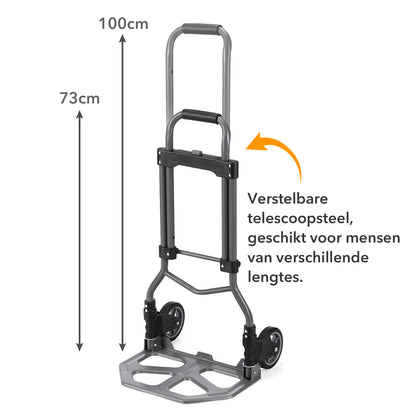 Packaway Steekwagen 75kg zwart - opvouwbaar