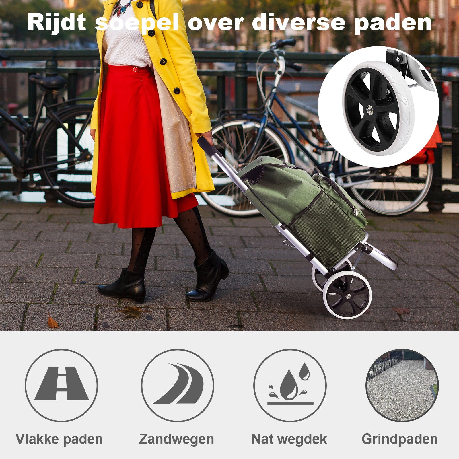 Packaway Shopping trolley with cool compartment - 45L - shopping trolley - hand truck function - GREEN