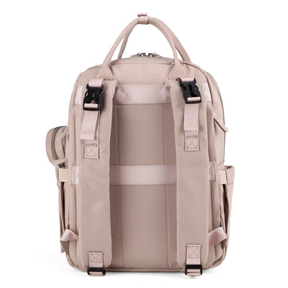 Brisby Premium Luiertas – Uitgebreide en Functionele Verzorgingstas – met buggymontage – Anti Diefstal Vakken - Reistrolley Sleeve - Inclusief verschoonmatje t.w.v.15,99 euro en speenhouder - Levenslange Garantie - Muted Rosé