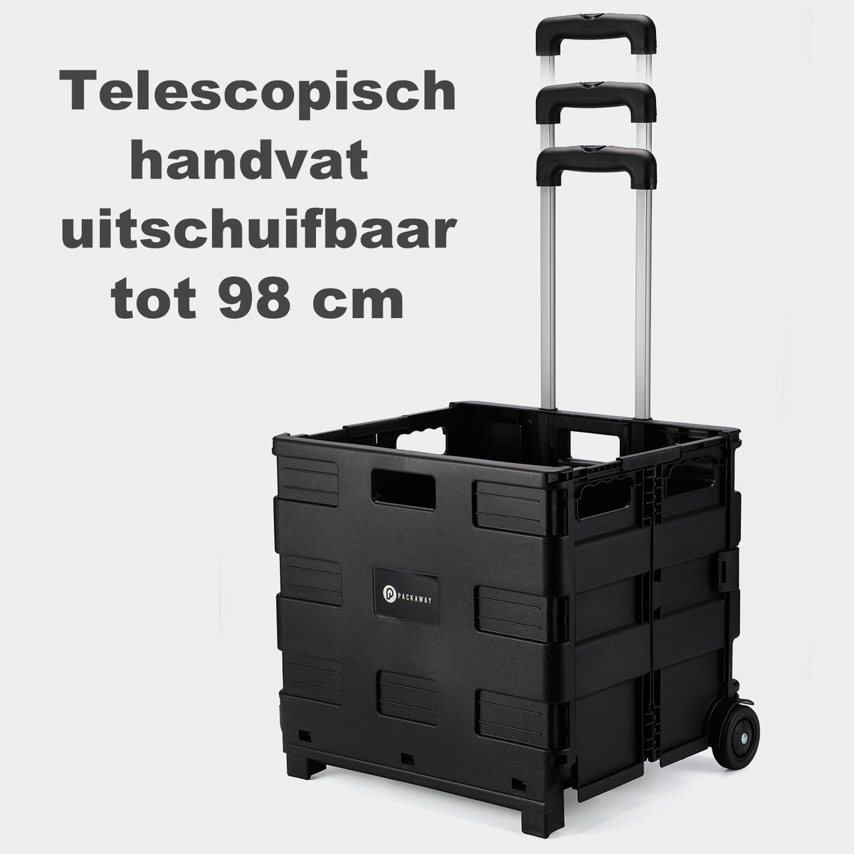 Packaway Boodschappentrolley 50L XL zwart - 35 kg draagvermogen