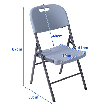 Bardi 4 Delige Klapstoelenset – Vouwstoelenset Zware Kwaliteit, Weersbestending 47 x 54 x 87 cm. – GRIJS