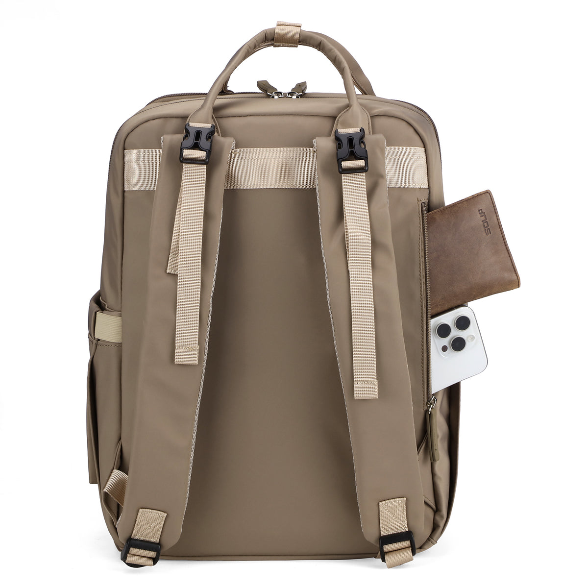 Brisby slijtvaste Luiertas – verzorgingstas – met buggymontage - Natural Greige
