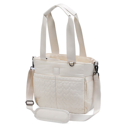 Florence diaper bag 17L cream - shoulder bag, changing bag - hard-wearing - incl. cool bag, changing mat and stroller hooks - nylon