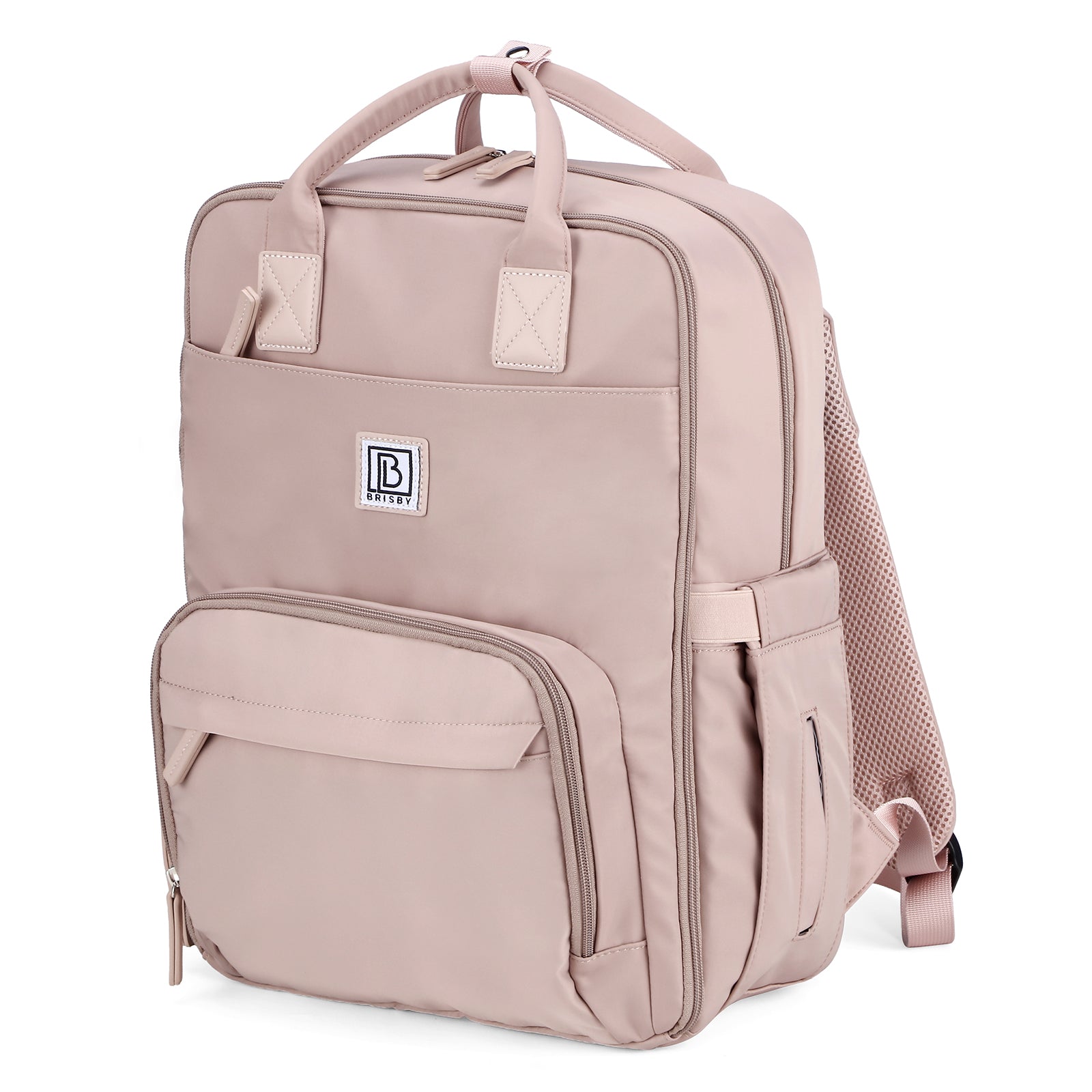 Brisby slijtvaste Luiertas – verzorgingstas – met buggymontage - Muted Rose