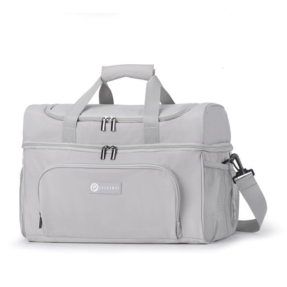 Packaway Koeltas 20L - Lunchtas - Inclusief 4 Koelelementen - Dubbel Compartiment - 4-Laags Geïsoleerd - Waterafstotend - Modern Grey
