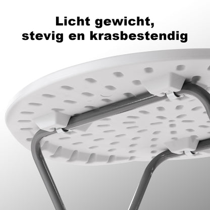 Bardi 2 x Salontafel - Bijzettafel Inklapbaar 60 x 74cm - Wit inclusief Lichtblauwe Rokken