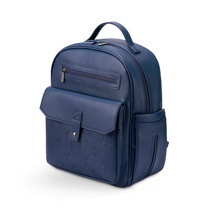 Venezia wear-resistant backpack blue - PU leather - 14 inch laptop compartment - water-repellent