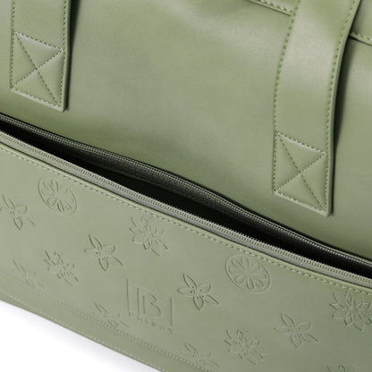 Venezia weekend bag green - shoulder bag - travel bag - hand luggage - hard-wearing - incl. hanging hooks - PU leather