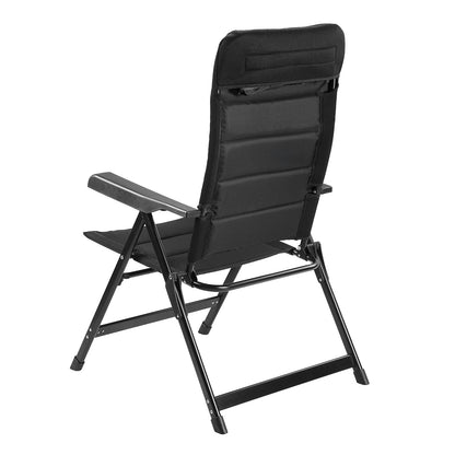 6-delige luxe campingstoelen set - 7 standen - 120 kg draagvermogen - lichtgewicht - zwart