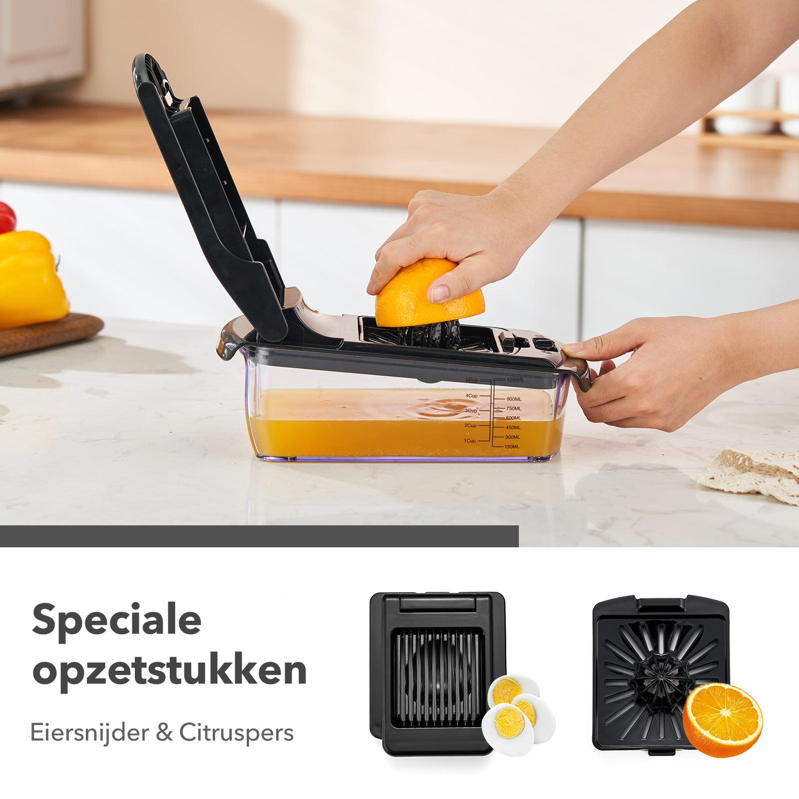 Bardi Groentesnijder - 11 in 1 Multifunctioneel - Keuken mandoline - Handmatig - Keukensnijder - Uiensnijder - Spiraalsnijder - Frietsnijder - Rasp - ZWART