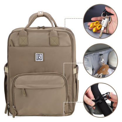 Brisby slijtvaste Luiertas – verzorgingstas – met buggymontage - Natural Greige