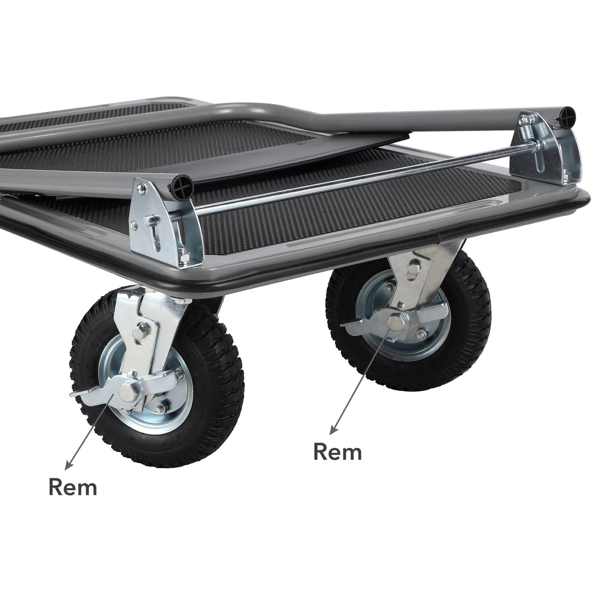 Packaway Professionele Opvouwbare Transportwagen 350 kg – Transportkar met Rubberen Luchtbanden – Rem – Antislip Laadplateau