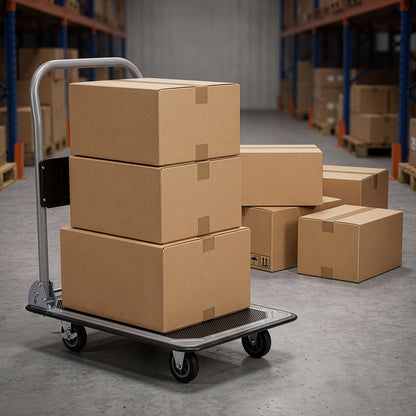 Packaway Professionele Opvouwbare Transportwagen 150 kg – Transportkar met Rem – Antislip Laadplatform – 4 Wielen