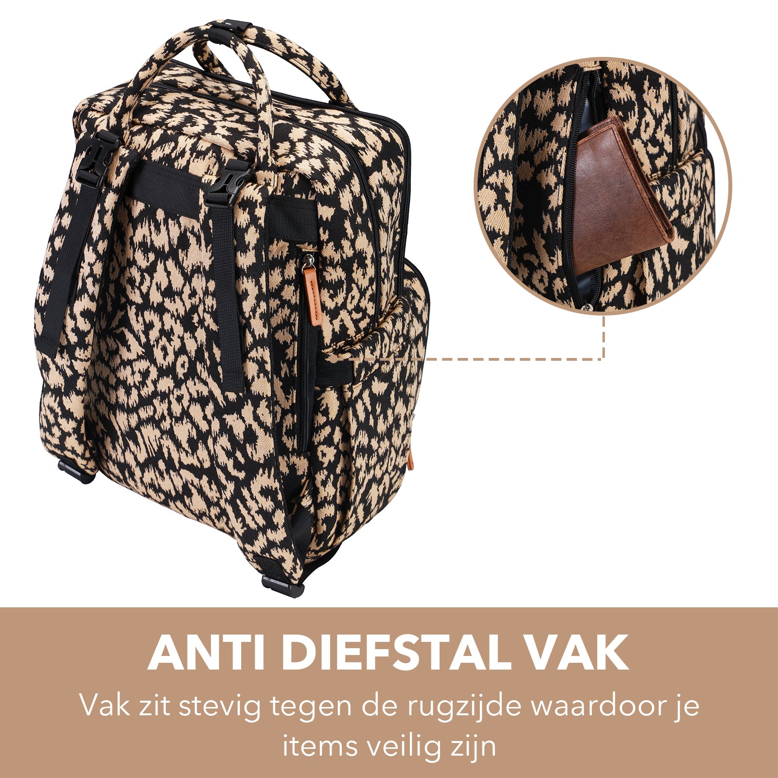 Original slijtvaste luiertas leo - verzorgingstas - incl. buggymontage en verschoningsmat