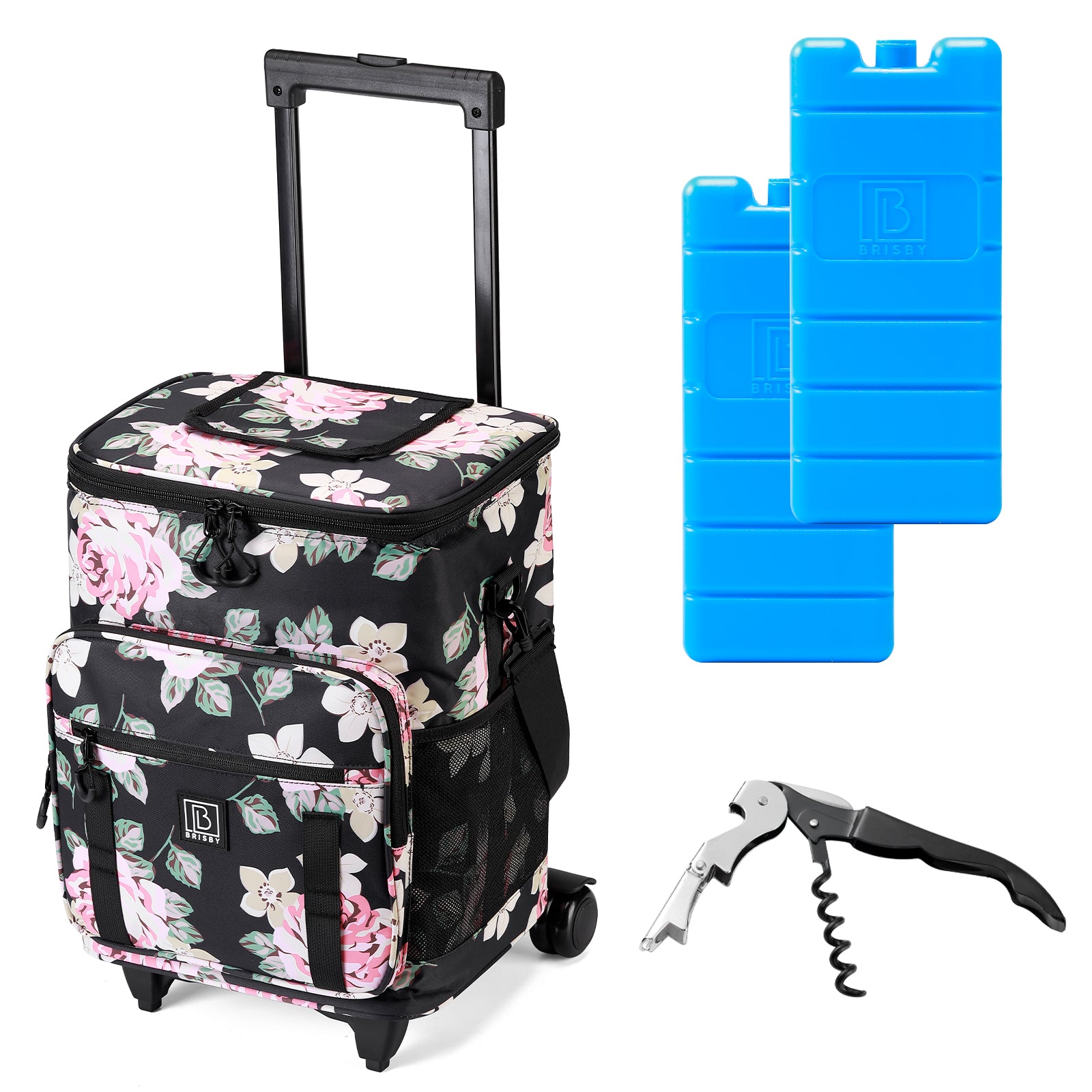 Brisby Boodschappentrolley 32L dark flower - incl. koelvak, koelelementen