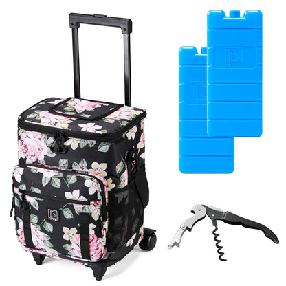 Brisby Boodschappentrolley 32L dark flower - incl. koelvak, koelelementen