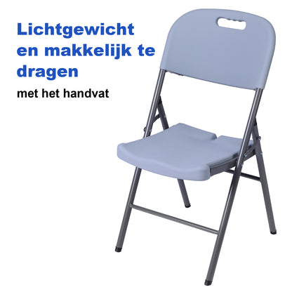 Bardi 4 Delige Klapstoelenset – Vouwstoelenset Zware Kwaliteit, Weersbestending 47 x 54 x 87 cm. – GRIJS