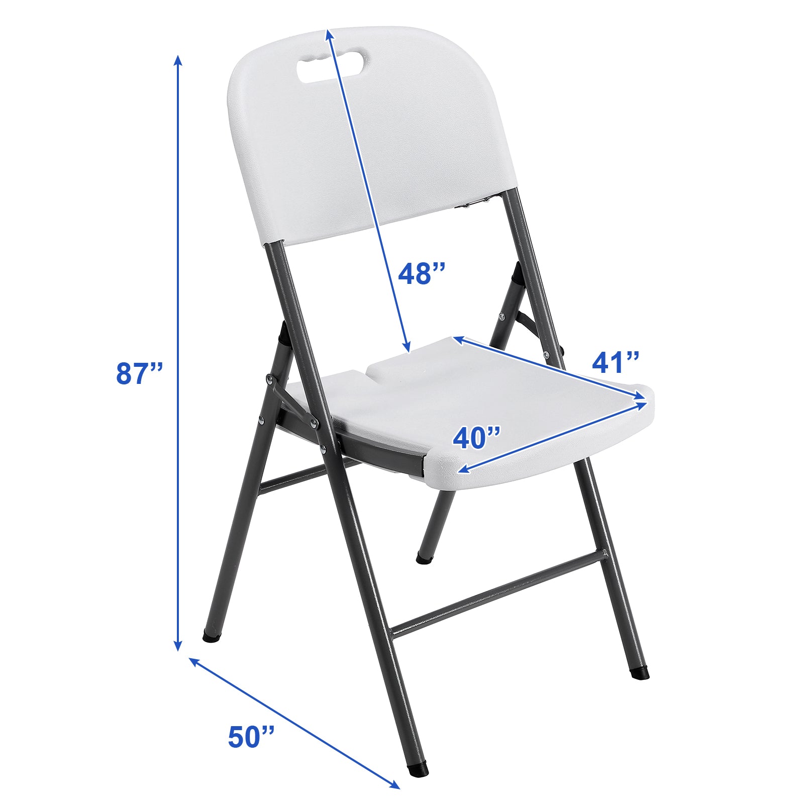 Bardi 4 Delige Klapstoelenset – Vouwstoelenset Zware Kwaliteit, Weersbestending 47 x 54 x 87 cm. – Wit