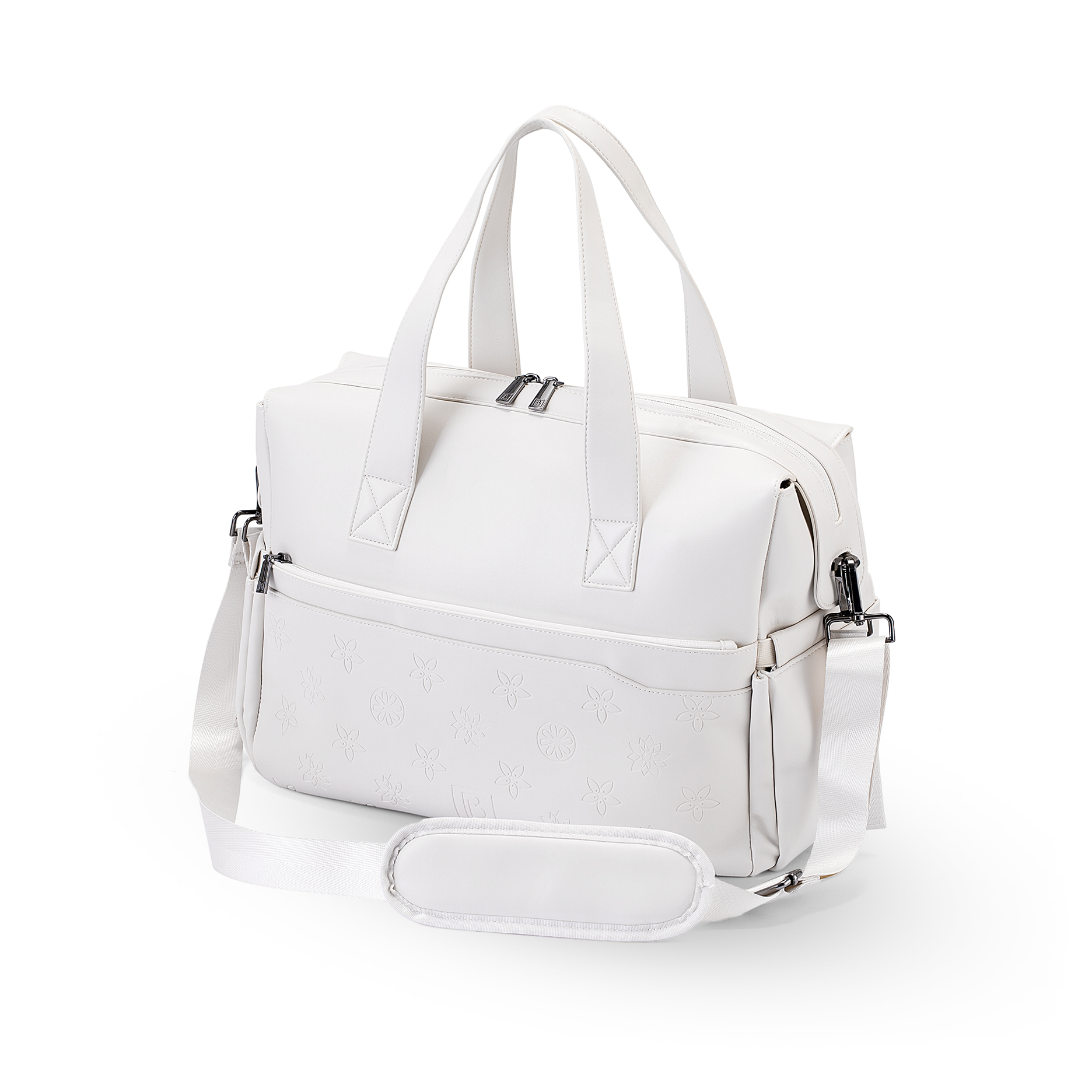 Venezia weekend bag white - shoulder bag - travel bag - hand luggage - hard-wearing - incl. hanging hooks - PU leather