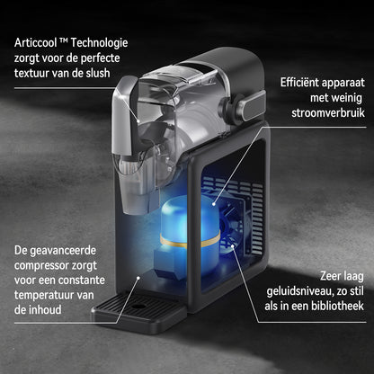 Bardi Slushmachine grijs met set cups Goud