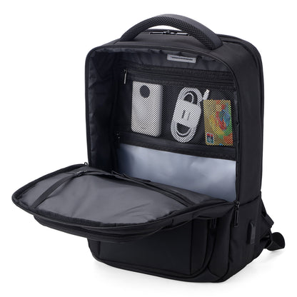Brisby Rugzak Pro 1 – Laptoprugzak tot 15,7 inch voor Werk, School en Reizen – Waterafstotend – Met Tabletvak, Antidiefstalvak en Trolleysleeve - Zwart