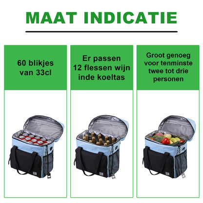 Brisby Koeltas 30L blauw-zwart - incl. 4 koelelementen