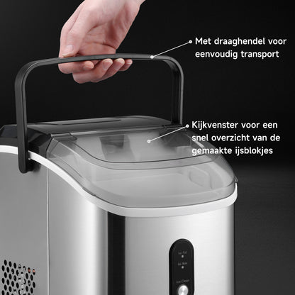 Bardi Nugget IJsblokjesmachine Rond 1,1L RVS - 15 kg/24 uur - incl. thermosbeker