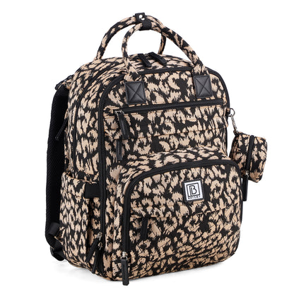 Brisby Premium Luiertas – Uitgebreide en Functionele Verzorgingstas – met buggymontage – Anti Diefstal Vakken - Reistrolley Sleeve - Inclusief verschoonmatje t.w.v.15,99 euro en speenhouder - Levenslange Garantie - Leo