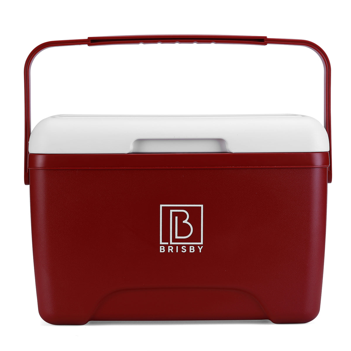 Brisby Koelbox - Frigobox - 8L - Rood - Tot maximaal 40 uur isolatie - Incl. 2 dikke koelelementen van 450ml - Met koelelementen vergrendeld in deksel en Brisby 500ml Zwarte Dubbelwandige Thermosfles