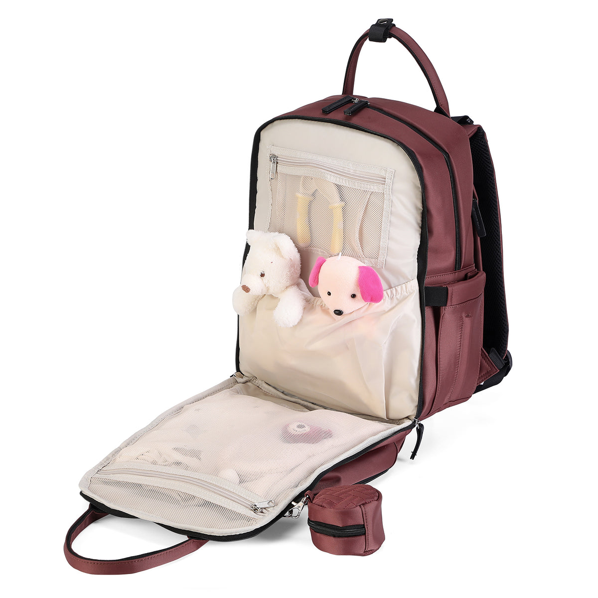 Brisby Premium Luiertas  - Rood - Kinderrugzak - 1.5L kinderlunchtas Giraffe