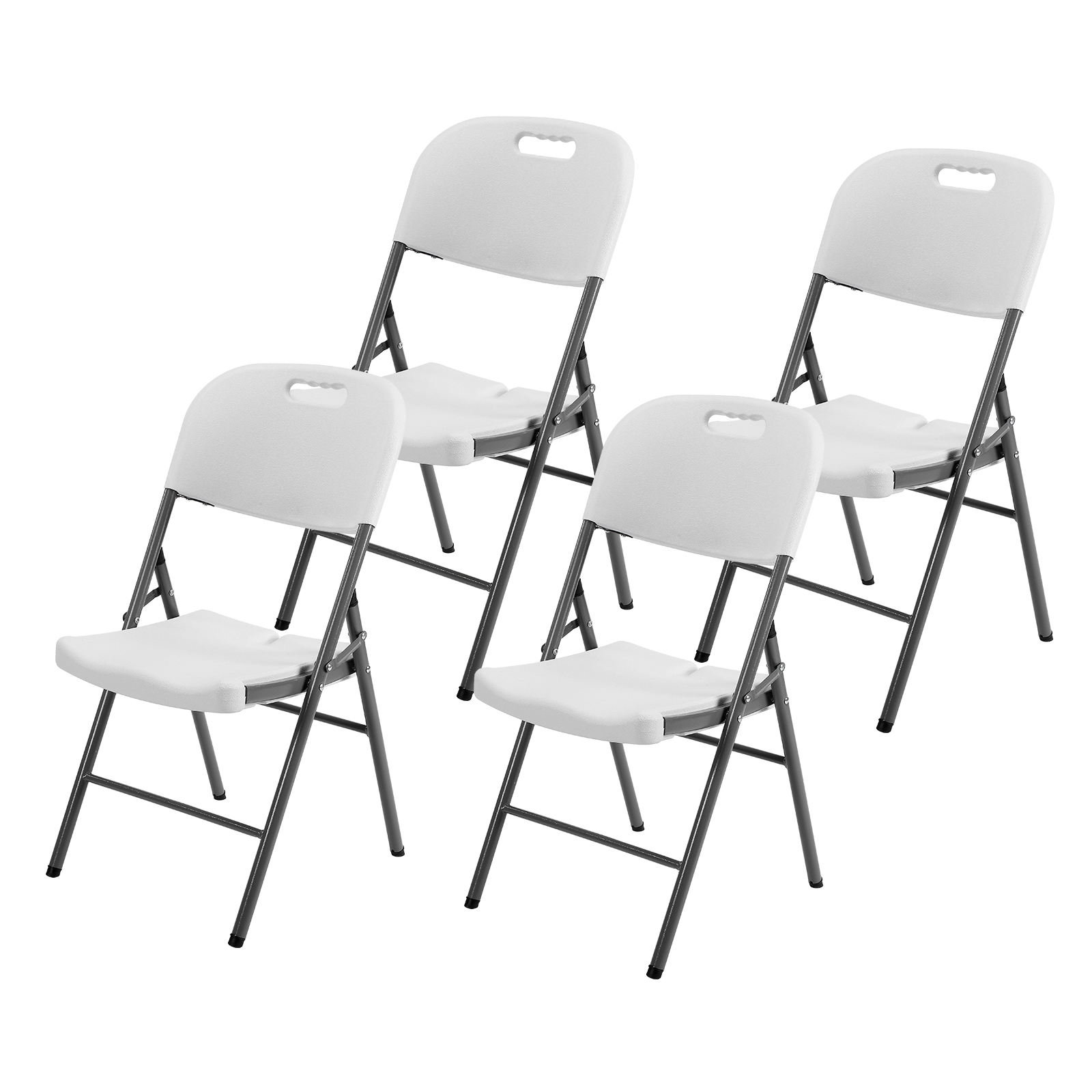 Bardi 4-delige Klapstoelen set zwaar - 200 kg draagvermogen - wit