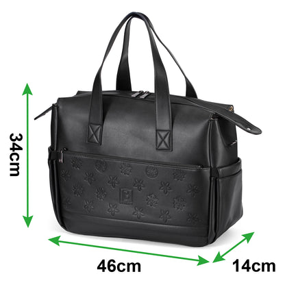 Venezia weekend bag black - shoulder bag - travel bag - hand luggage - wear-resistant - incl. hanging hooks - PU leather