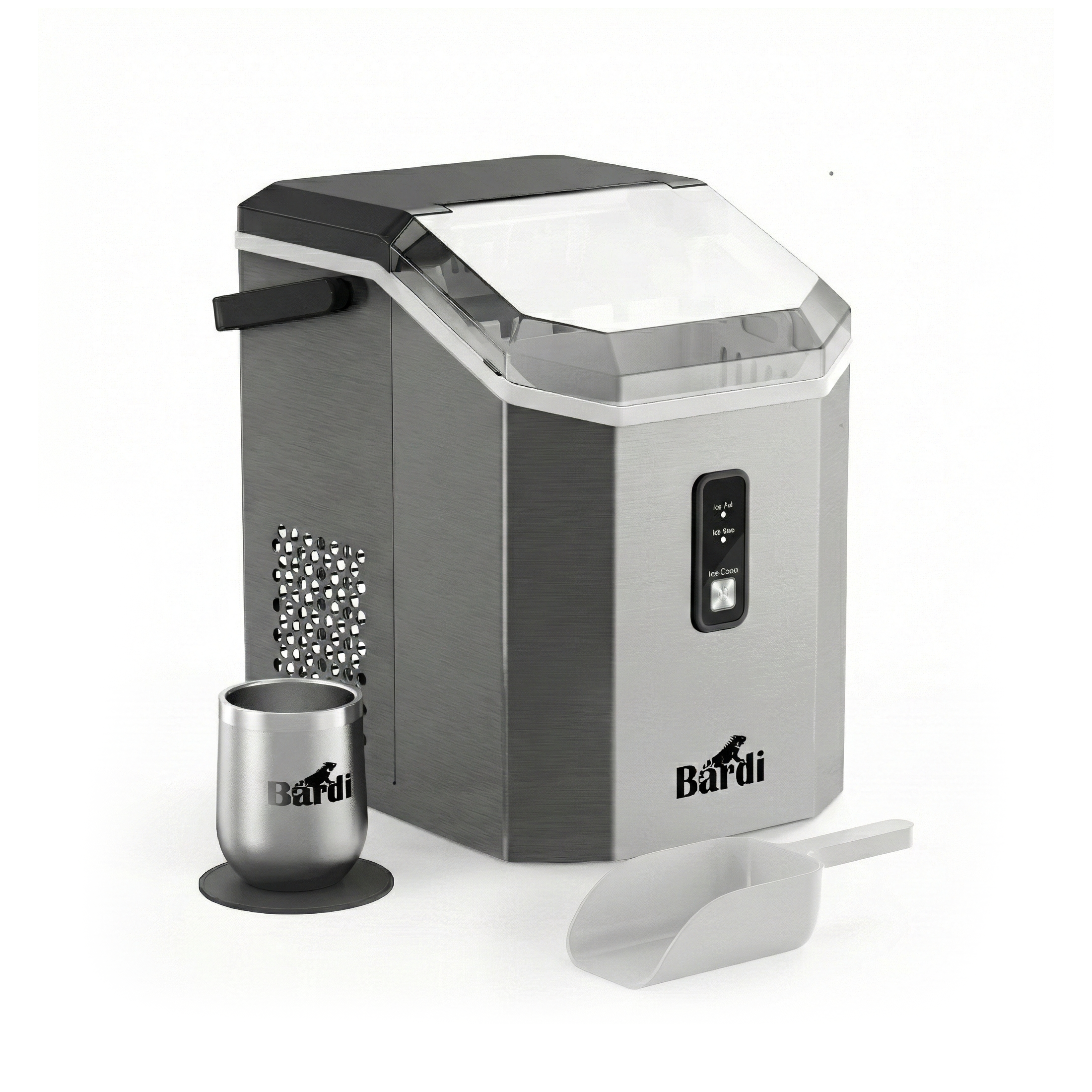 Bardi Nugget IJsblokjesmachine Square 1,1L RVS - 15 kg/24 uur - incl. thermosbeker