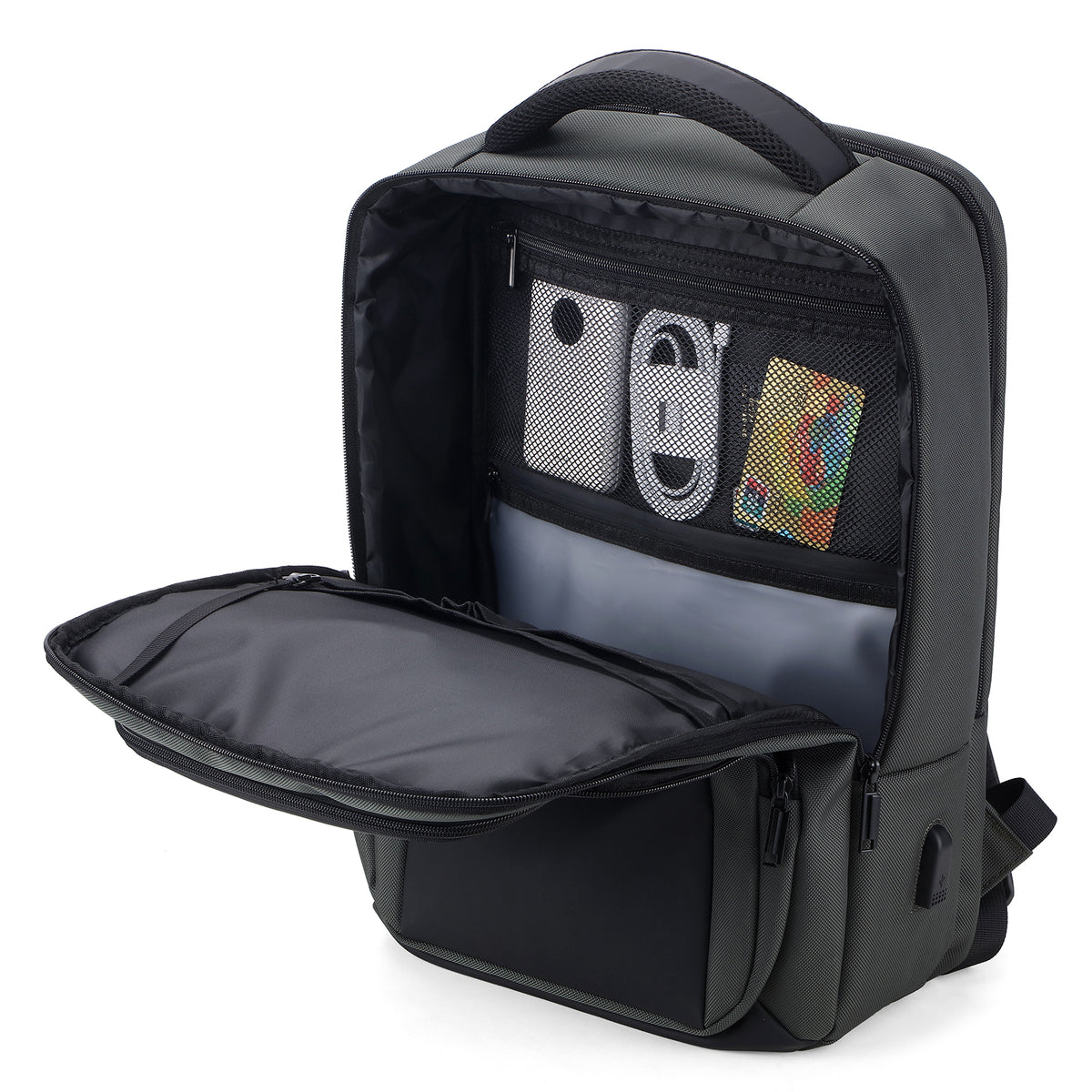 Brisby Rugzak Pro 1 – Laptoprugzak tot 15,7 inch voor Werk, School en Reizen – Waterafstotend – Met Tabletvak, Antidiefstalvak en Trolleysleeve - Groen