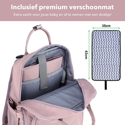 Brisby slijtvaste Luiertas – verzorgingstas – met buggymontage - Calm Lila