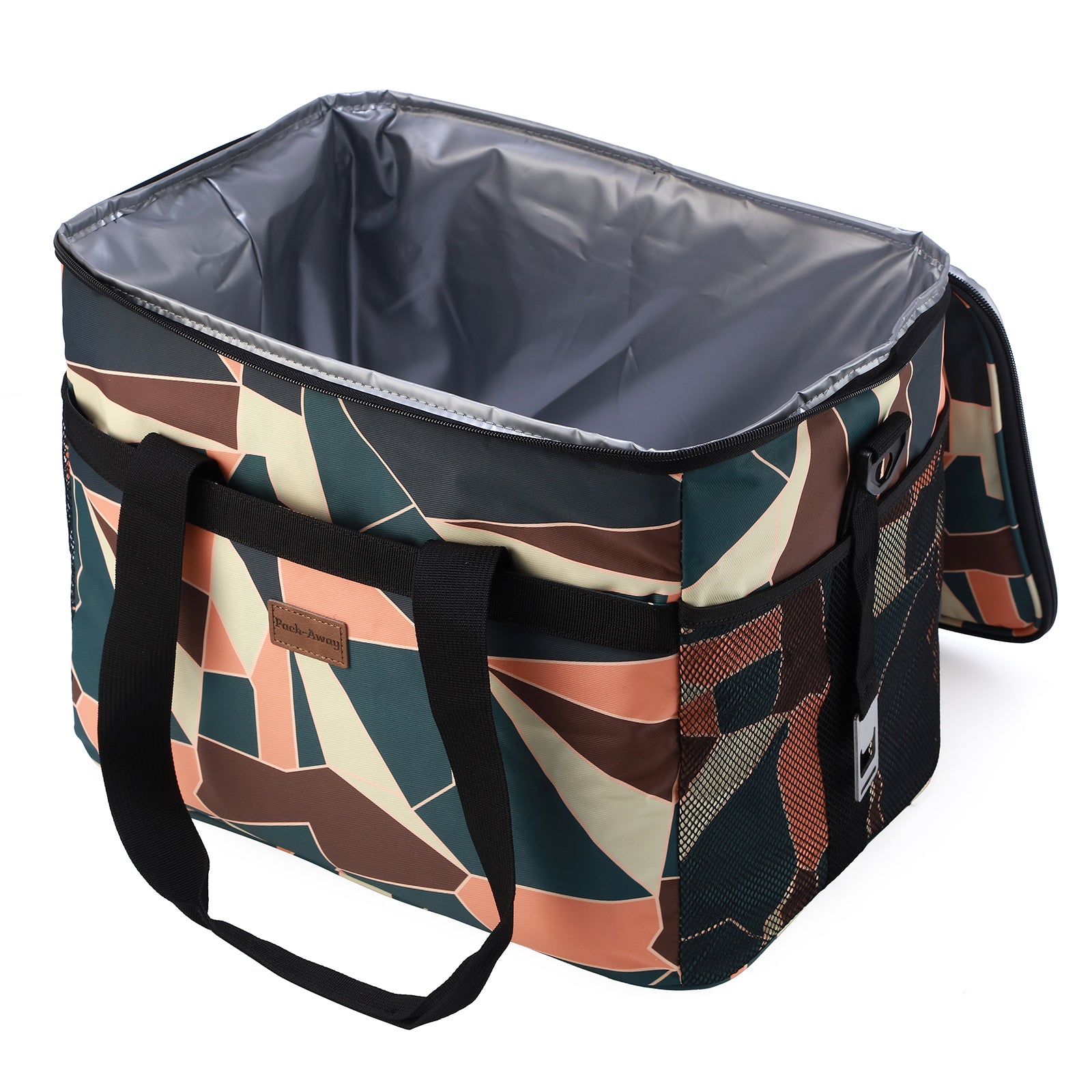 Koeltas 30L abstract - lunchtas - opvouwbaar - 4-laags geïsoleerd - incl. 4 gratis koelelementen en draagband