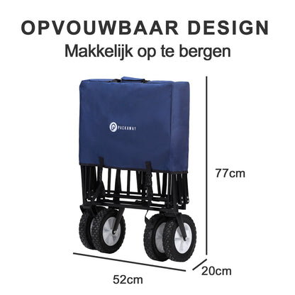 Packaway Bolderkar 70kg donkerblauw - opvouwbaar - wasbaar