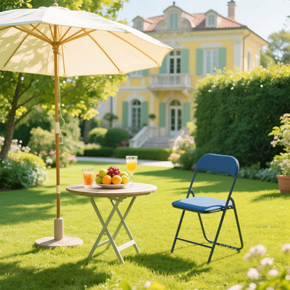 Bardi 8-delige Klapstoelen set PVC blauw - 100 kg draagvermogen