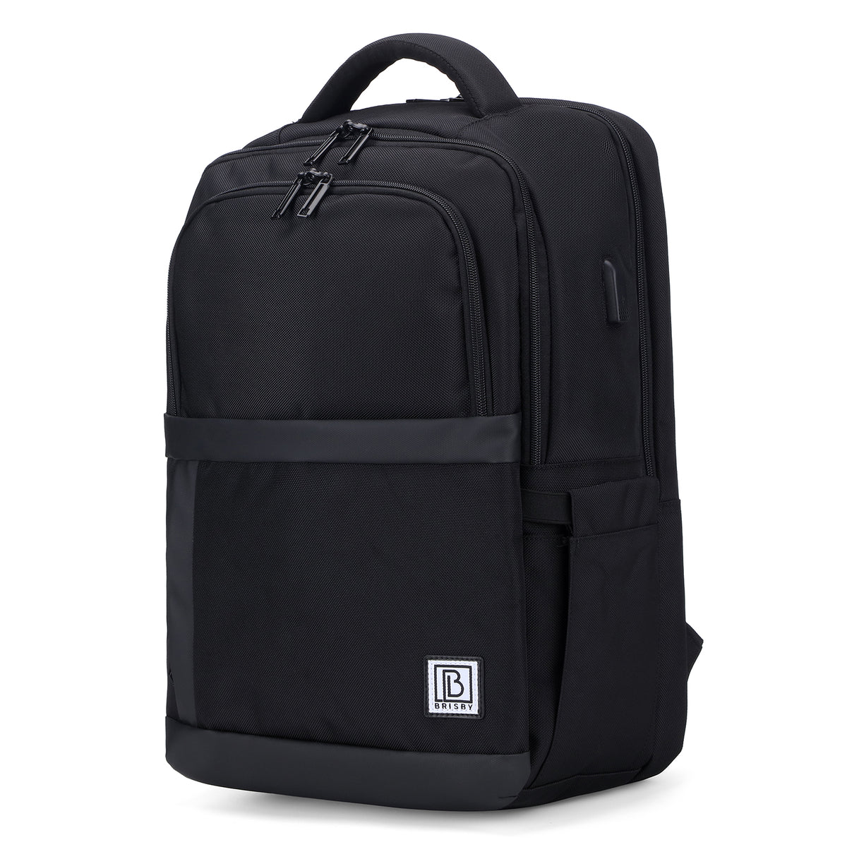 Brisby Rugzak Pro 2 – Laptoprugzak tot 15,7 inch voor Werk, School en Reizen – Waterafstotend – Met Tabletvak, Antidiefstalvak en Trolleysleeve – Zwart
