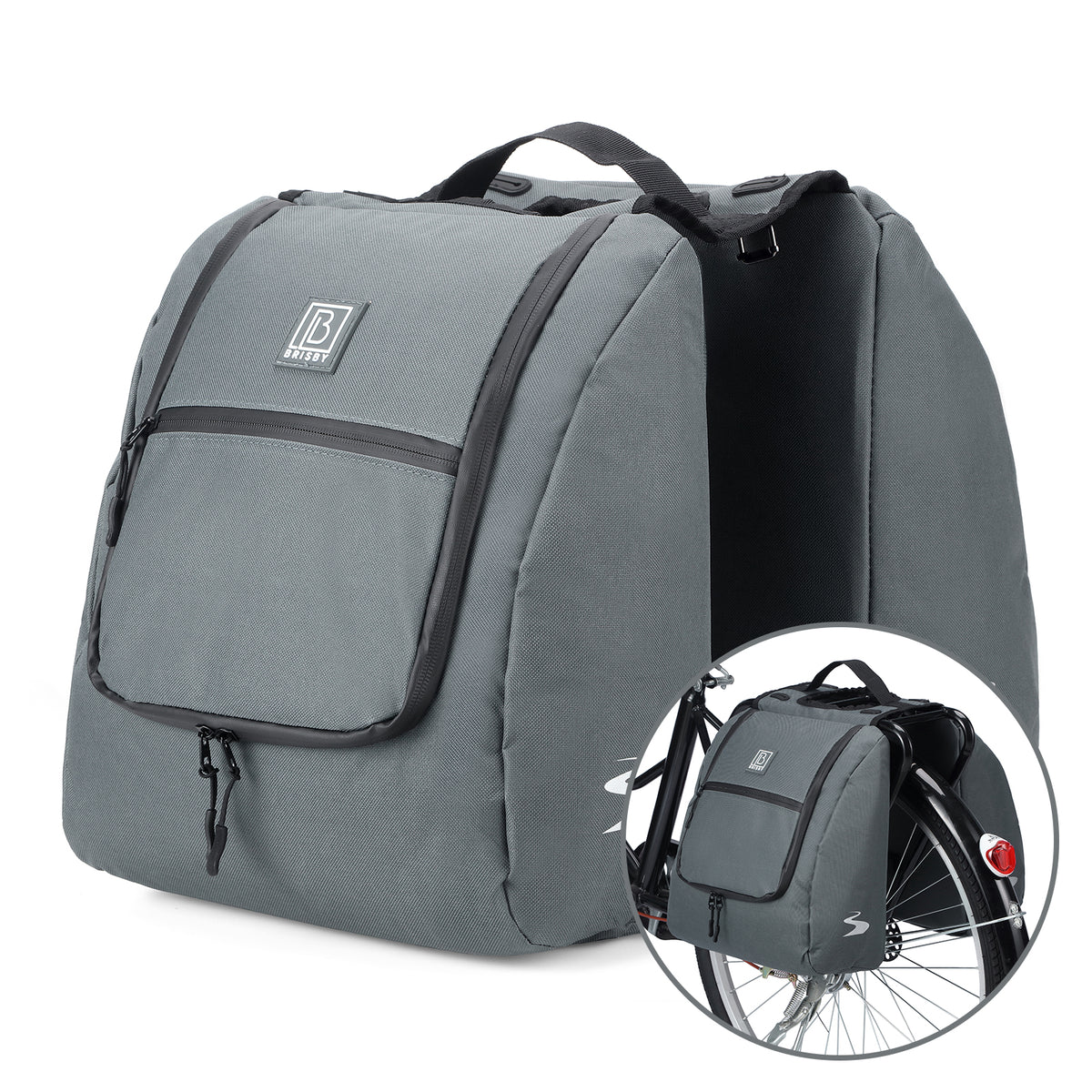 Brisby Dubbele Fietstas 28 Liter – Koeltas en Lunchtas – 4-laags Geïsoleerd – Voor Gewone en Elektrische Fiets – Waterafstotend met Waterdichte Ritsen – Urban Blue
