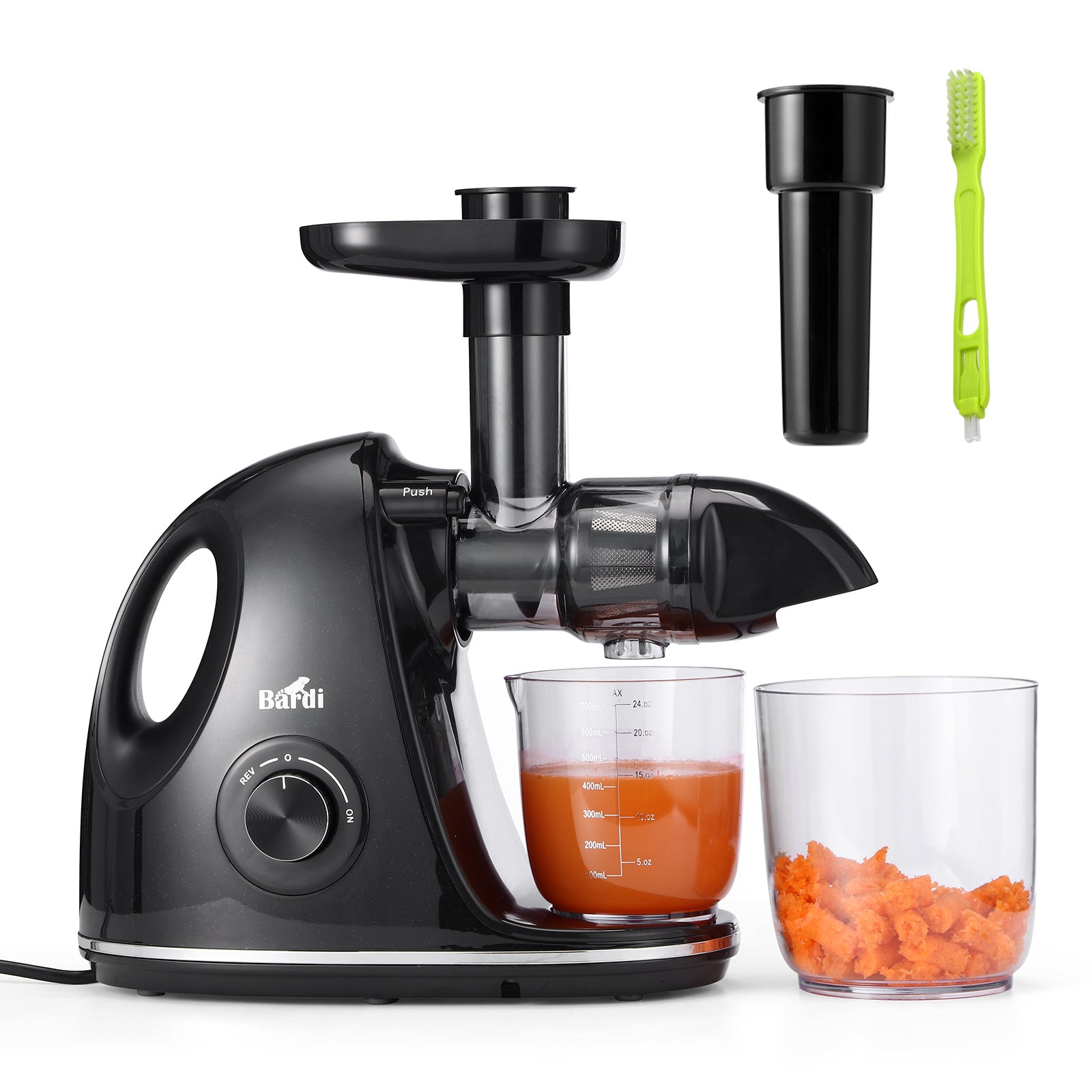 Bardi Slowjuicer zwart - 700 ml pulpreservoir - incl. schenkkan