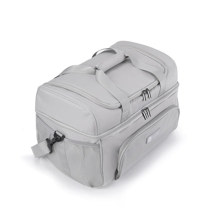 Packaway Koeltas 30L - Lunchtas - Inclusief 4 Koelelementen - Dubbel Compartiment - 4-Laags Geïsoleerd - Waterafstotend - Modern Grey