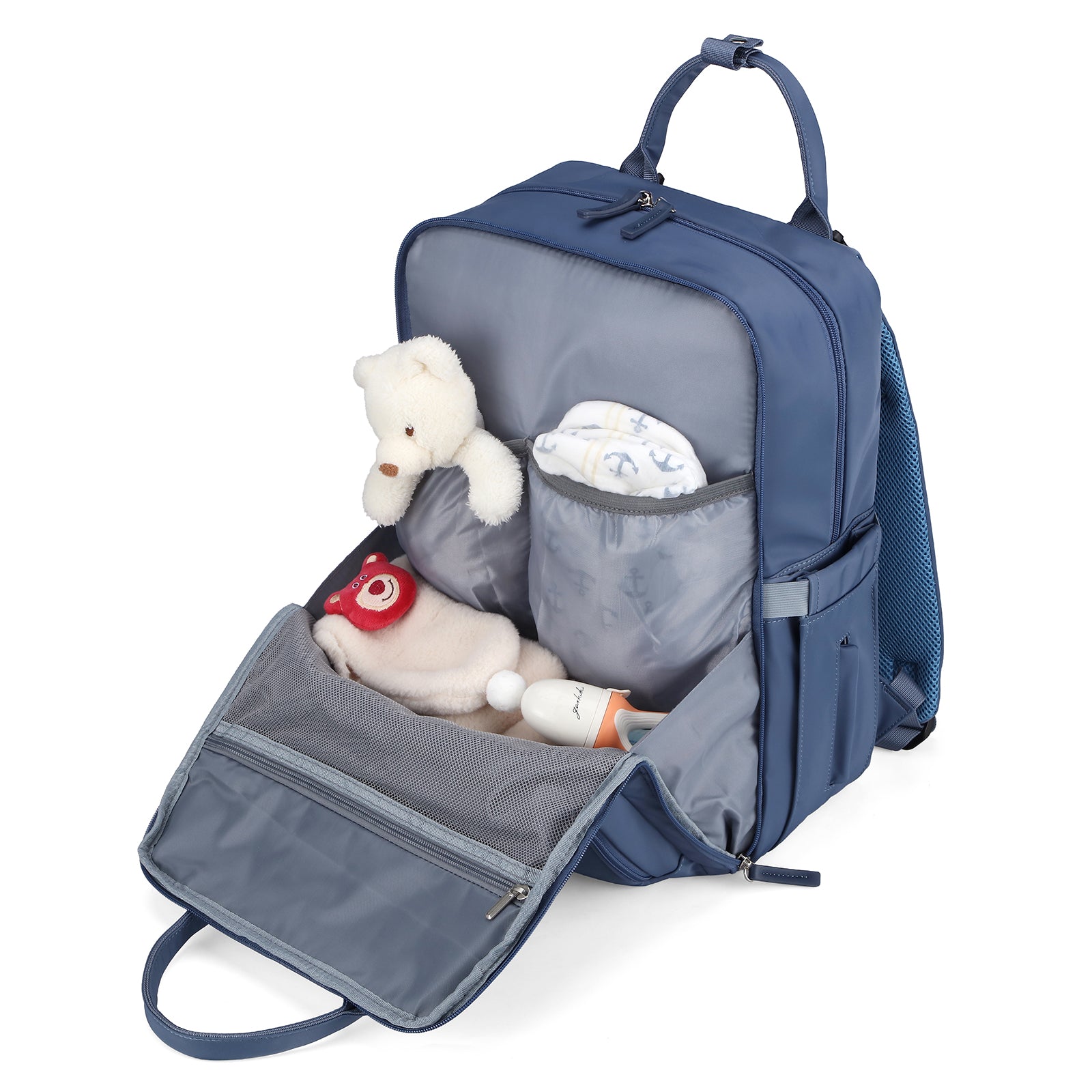 Brisby slijtvaste Luiertas – verzorgingstas – met buggymontage - Nordic Blue