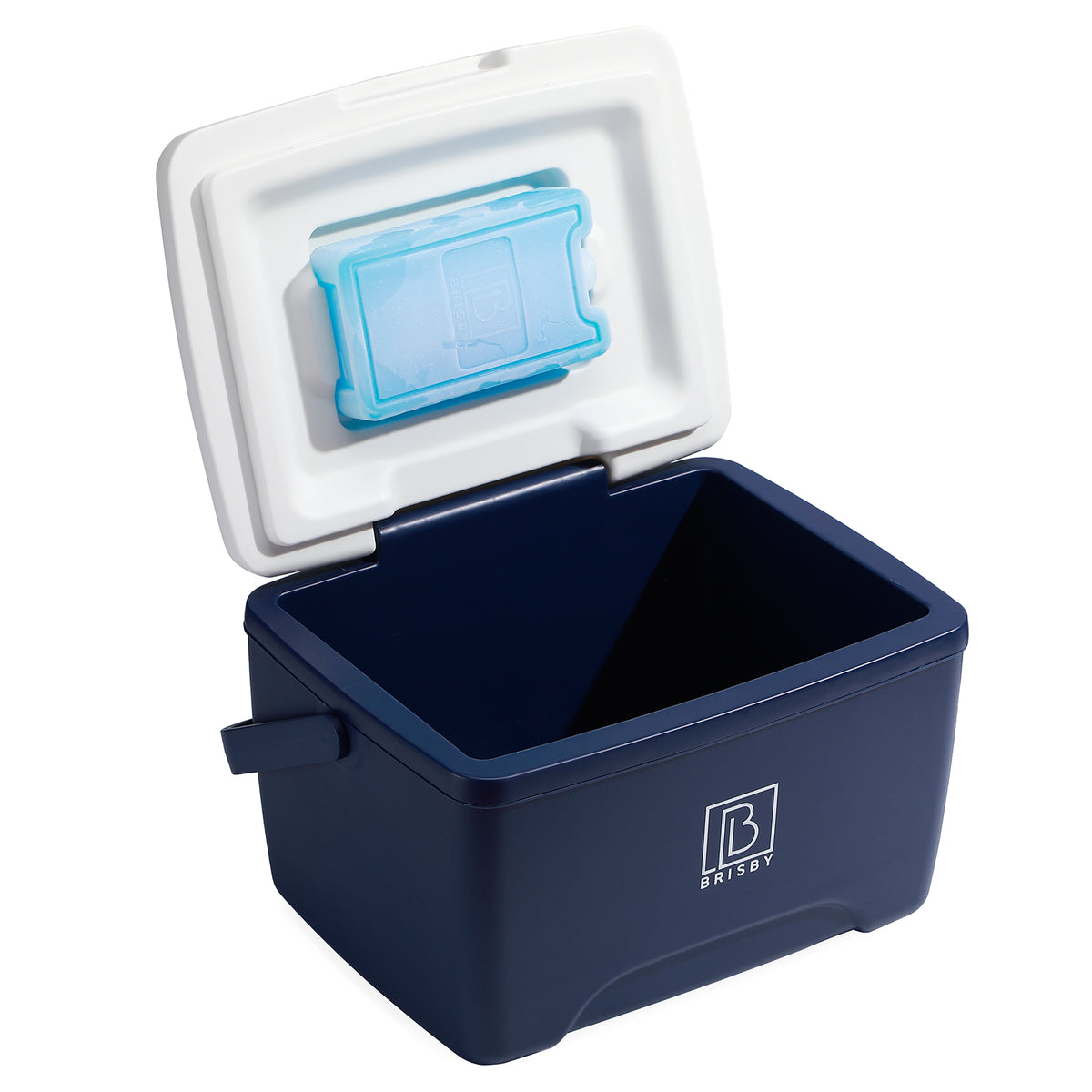 Brisby Koelbox - Frigobox - 8L - Blauw - Tot maximaal 40 uur isolatie - Incl. 2 dikke koelelementen van 450ml - Met koelelementen vergrendeld in deksel en Brisby 500ml Zwarte Dubbelwandige Thermosfles