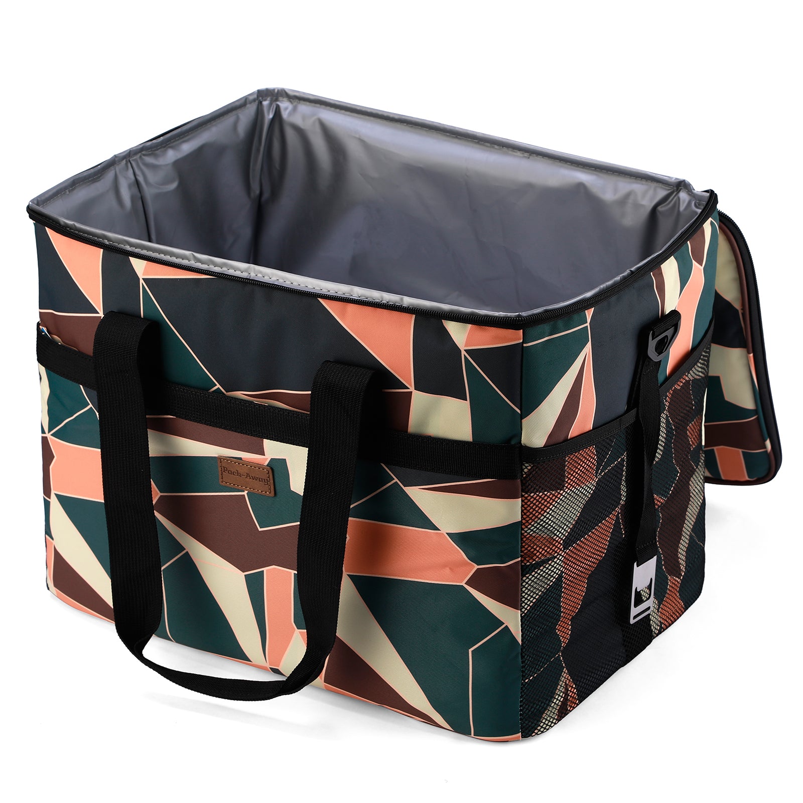 Koeltas 40L abstract - lunchtas - opvouwbaar - 4-laags geïsoleerd - incl. 6 gratis koelelementen en draagband