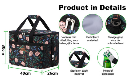 Packaway Koeltas 30L passion flower - incl. 4 koelelementen, draagband