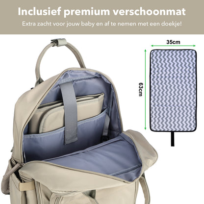 Brisby slijtvaste Luiertas – verzorgingstas – met buggymontage - Mist Green