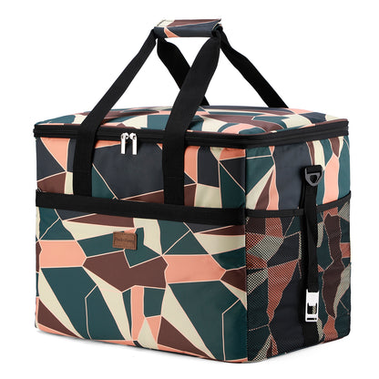 Cooler bag 40L abstract - lunch bag - foldable - 4-layer insulated - incl. 6 free cooling elements and carrying strap